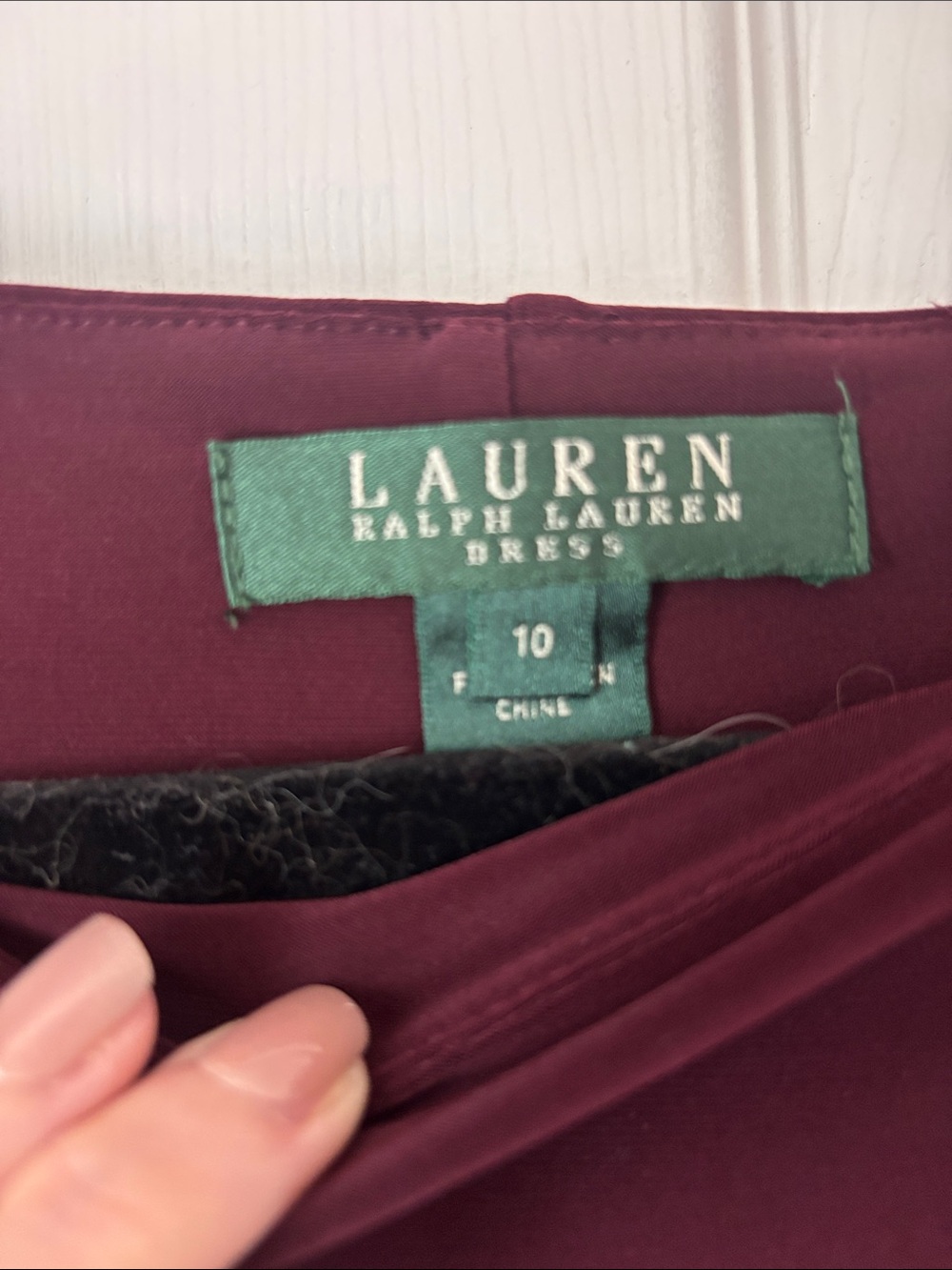 Lauren Ralph Lauren Burgundy Knot-Detail Midi Dress - Picture 2 of 4